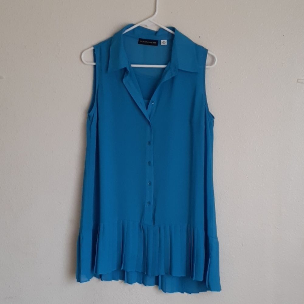STYLED BY JOE ZEE XS Blue sleeveles blouse